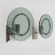 Pair of Italian wall lights in transparent blue-grey glass and chrome 70