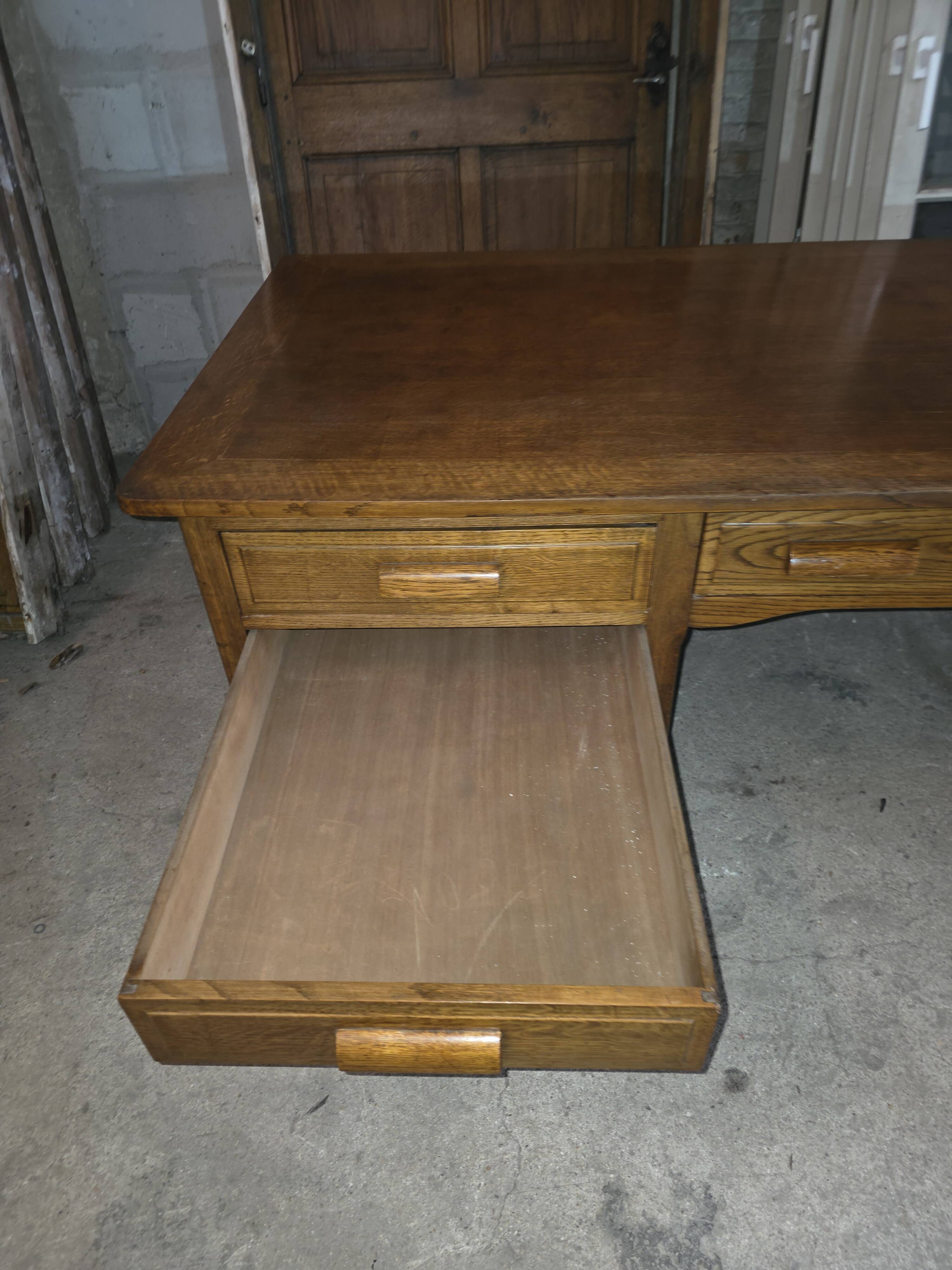 Bureau ministre XXL en chêne , 220 × 95 cm