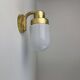 Antique small brass & opaline vintage wall sconce