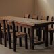 Large solid wood table, handcrafted.