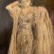 Oil on canvas signed female portrait the belle époque