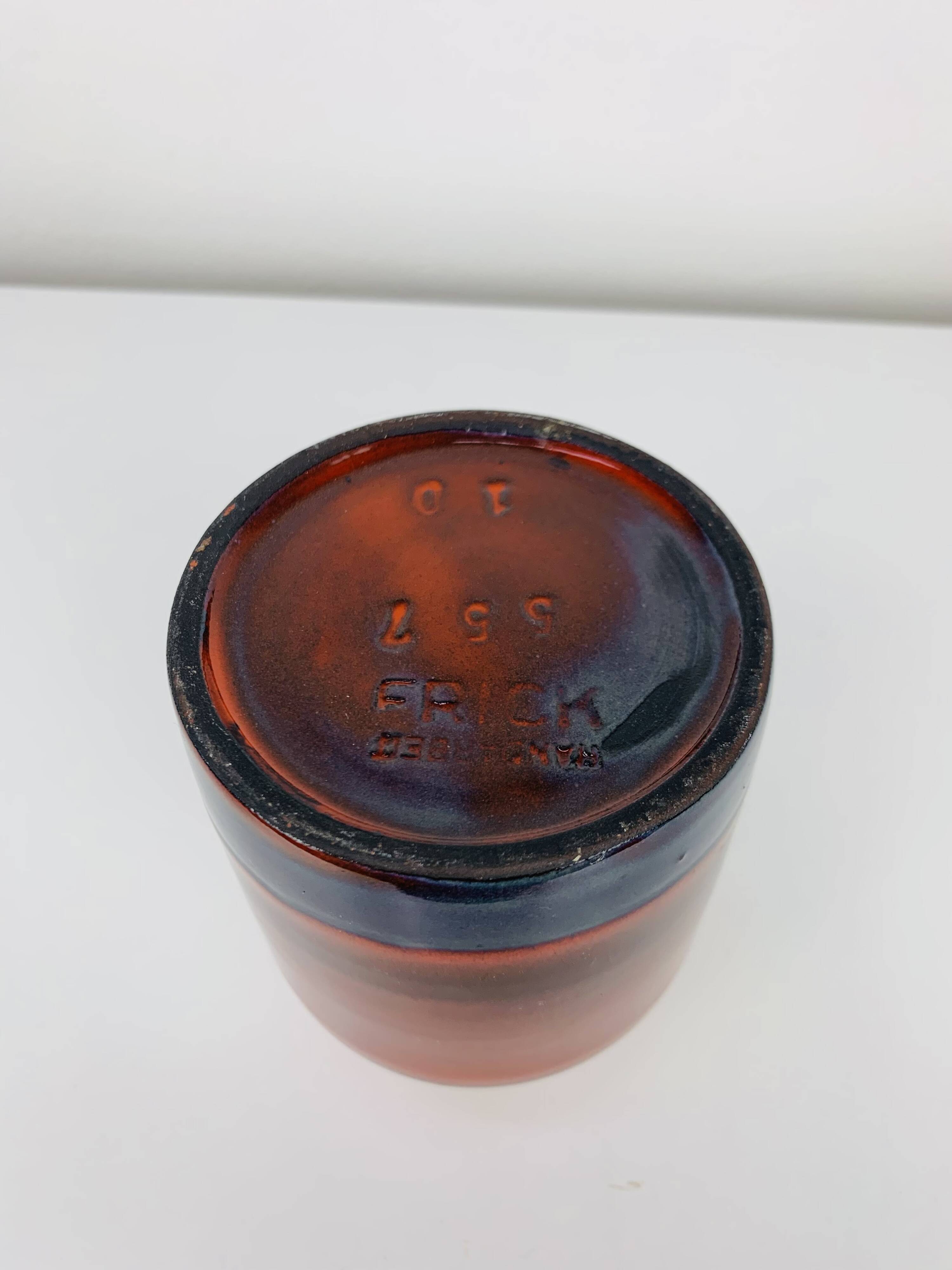 Orange ceramic vase by Frick Keramik, Switzerland, 1960s