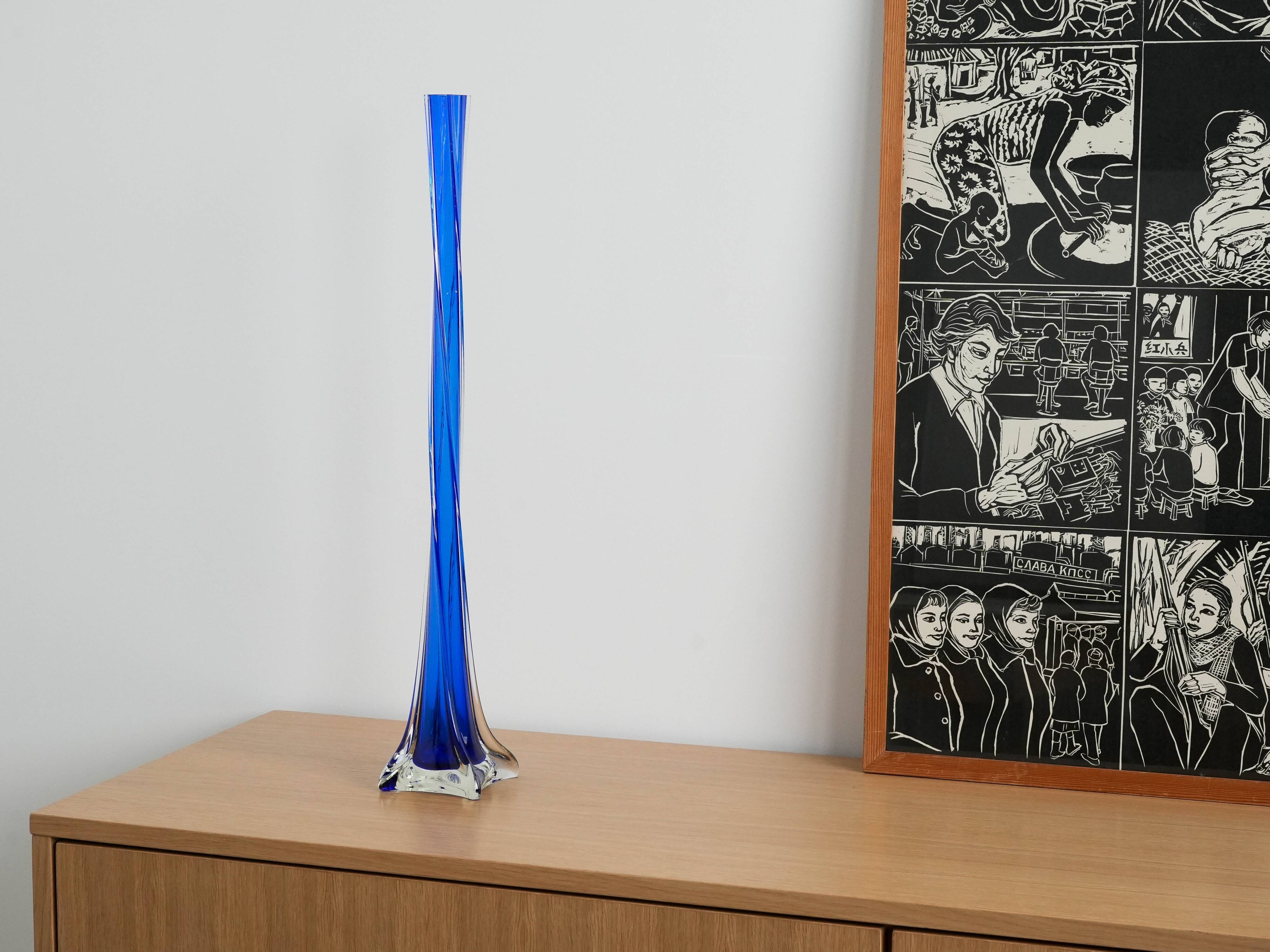 Cobalt vase, Danish design, 1970s, manufactured in Denmark