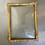 Cadre Art Nouveau Antique en bois doré mesures 26,5 cm x 20 cm Verre convexe