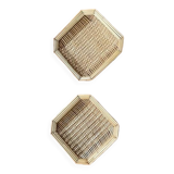 two vintage wicker bowls