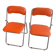 Chaises pliantes vintage chrome / skaï orange Soudexvinyl