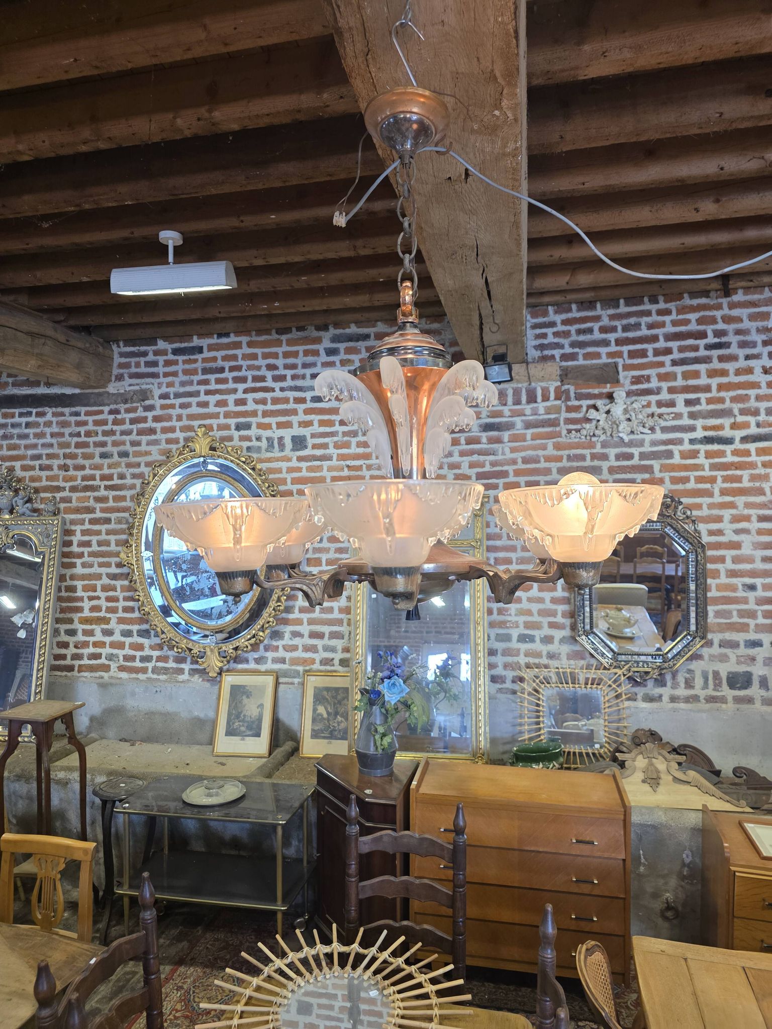 Ezan Art Deco 6-light chandelier