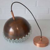 1/4 Vintage glass pendant light / brutalist copper bar lamps  MCM 1970s