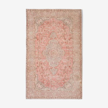 Vintage Floral Woolen Sparta Rug - Room Size Carpet 6' X 8'9"