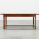 Rustic 19th century oak dinner table with drawers opening laterally, France