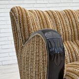 1960s, Danish 3-seater sofa, original, brown furniture wool, beech wood.