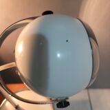 White and chrome metal eye ball lamps