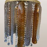 Vintage floor lamp with Murano glass leaves, 1970s