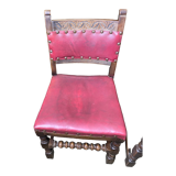 Suite 4 chairs in oak and red leather