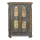 Antique Rustic Farmhouse Folk Art Painted Bridal Cabinet 1882