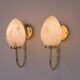 Vintage Scandinavian wall lights, 1980s, set of 2