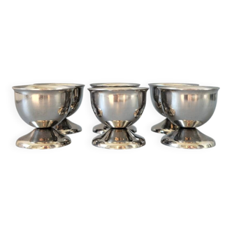 Set of 6 stainless steel egg cups