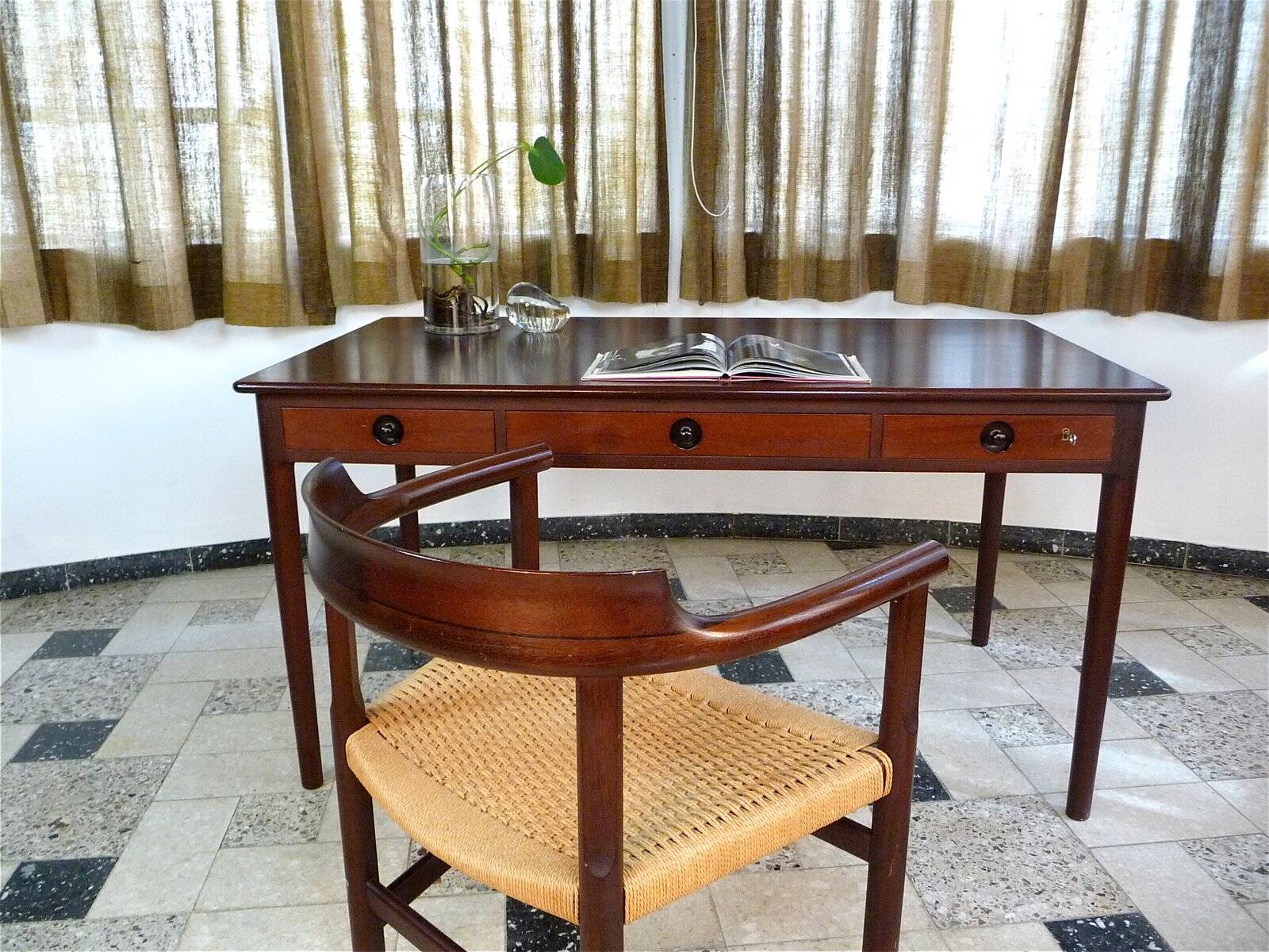Bureau en acajou par Hans J. Wegner pour PP Møbler, Danemark 1955