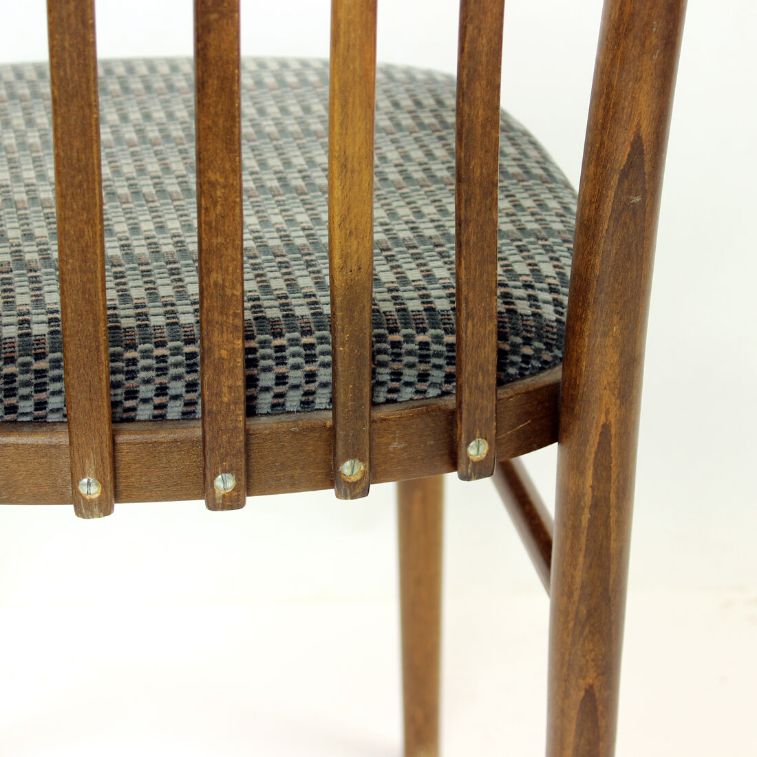 Set of 4 dining chairs in dark oak by ton, czechoslovakia 1960s