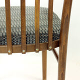 Set de 4 chaises de salle à manger en chêne foncé par tonne, tchécoslovaquie années 1960