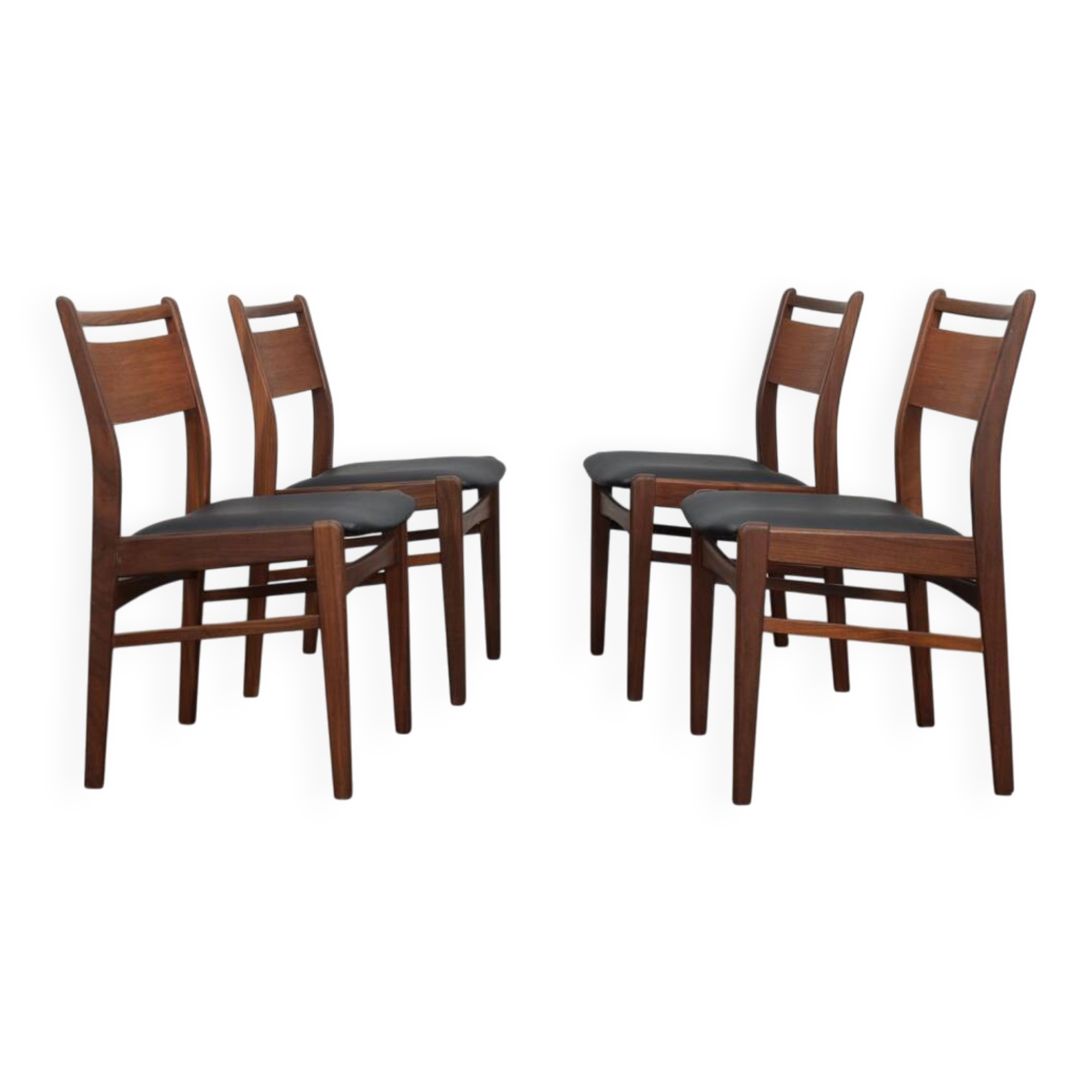 Rare mid-century modern teak dining chairs, set of 4, 1960s