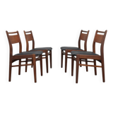 Rare mid-century modern teak dining chairs, set of 4, 1960s
