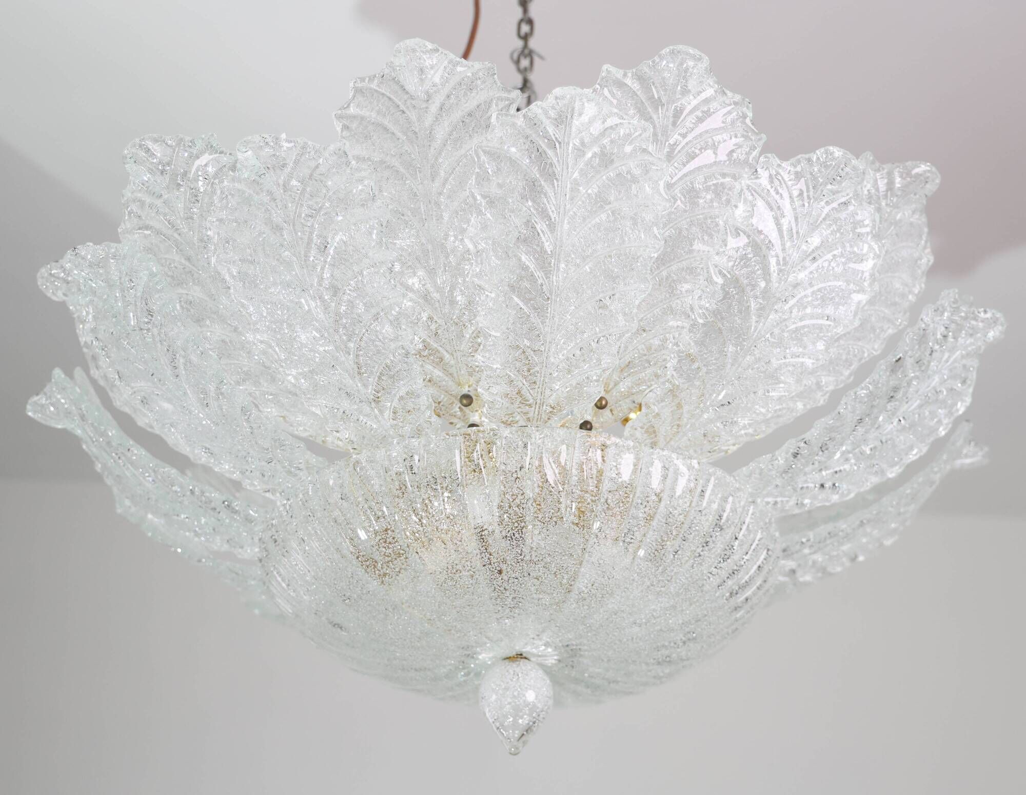 Taormina, Large Size Murano Clear trasparent Vintage Glass Ceiling Light, 1