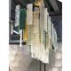 Monumental Rectangular Strip Listelli Murano Glass Chandelier by Simoeng