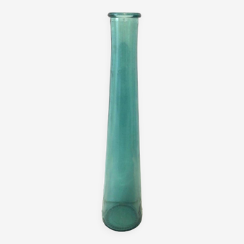 Vase verre bleu