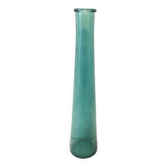 Vase verre bleu