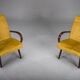Fauteuils modèle 53 en velours moutarde attribués à Jaroslav Smidek pour Ton, années 1960, lot de 2