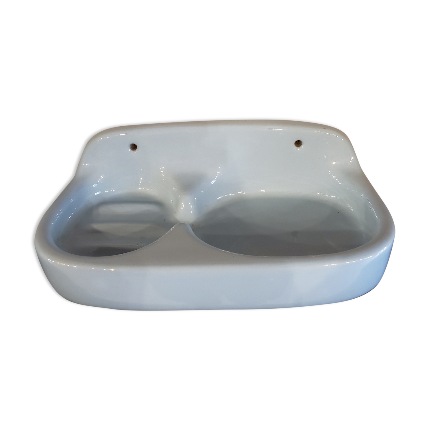 Ceramic double wall soap holder