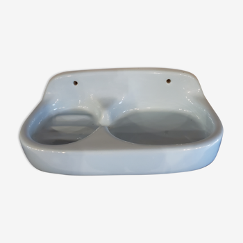 Ceramic double wall soap holder