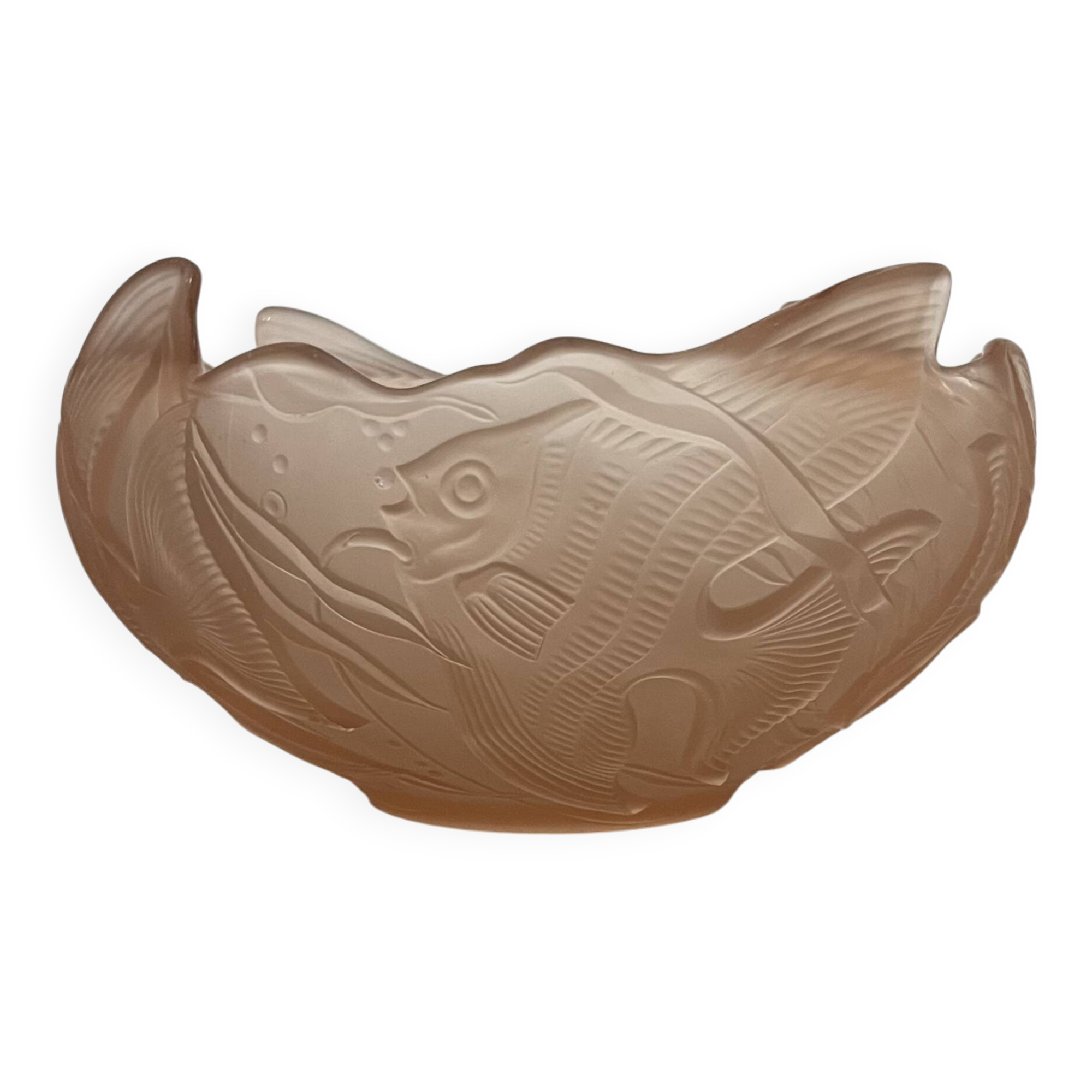 Art Deco pink fish bowl or salad bowl