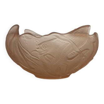 Art Deco pink fish bowl or salad bowl