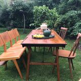Vintage mid-century farm or estaminet dining table