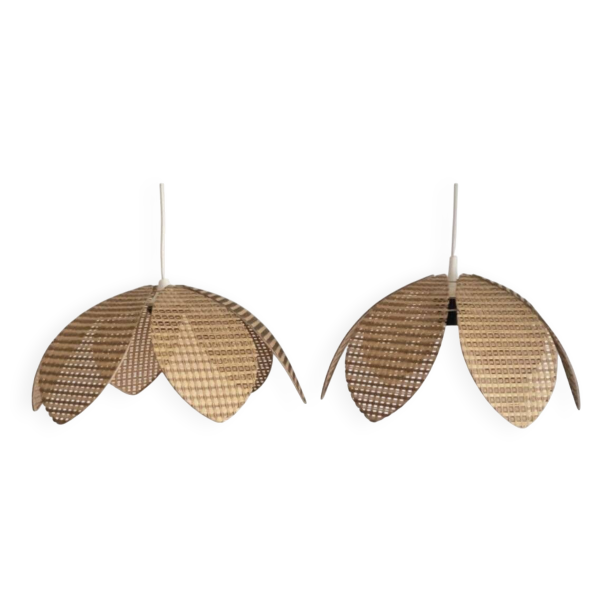 Paire de suspensions fleur de lotus vintage