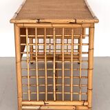 Italian Bamboo and Rattan Desk or Vanity with two Drawers, 1970s