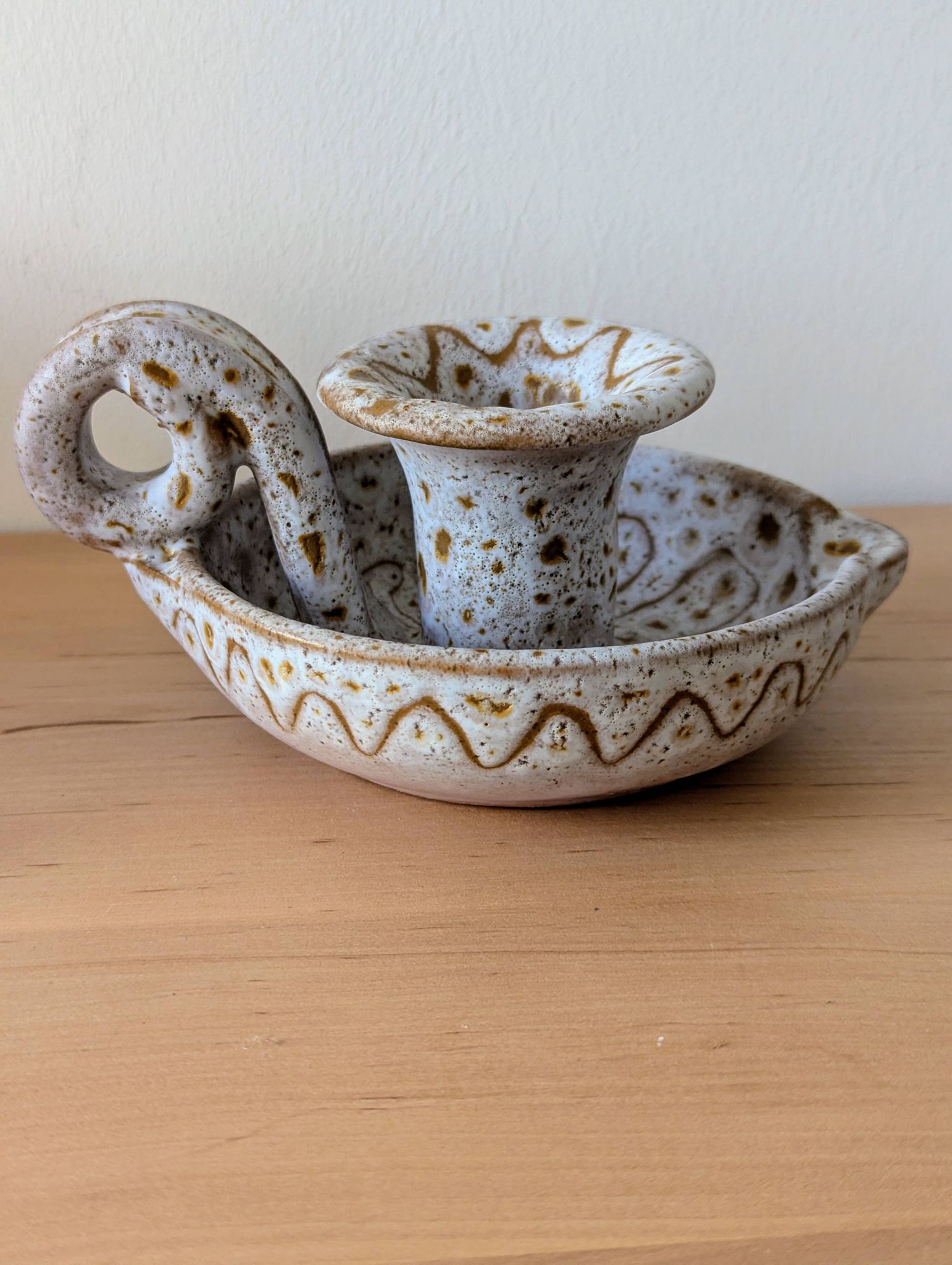 Ceramic candle holder signed Jean Austruy