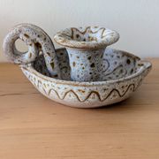Ceramic candle holder signed Jean Austruy