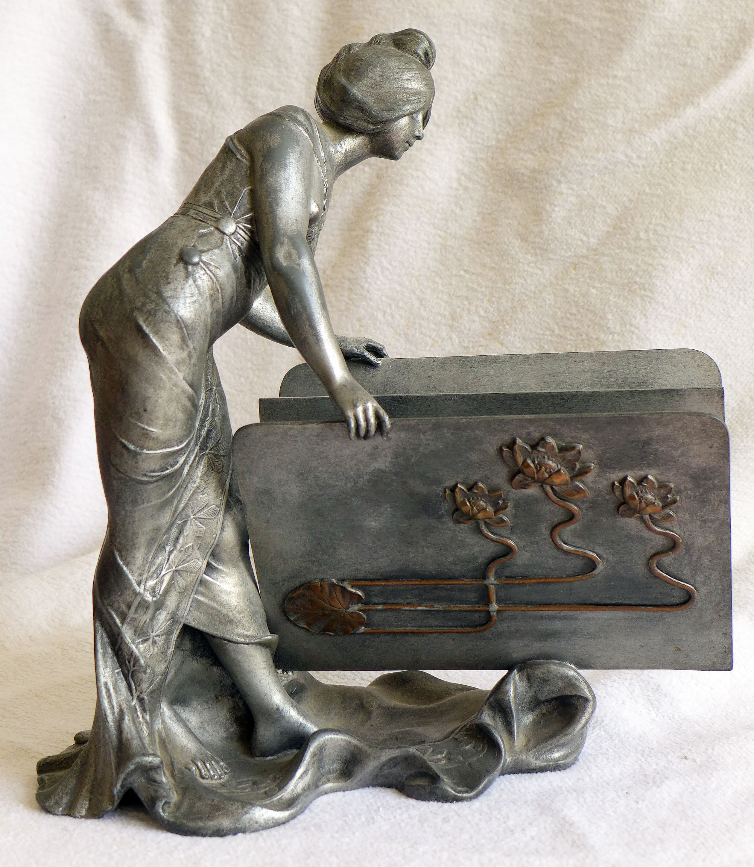 Art nouveau letter holder by Elsie Ward Hering