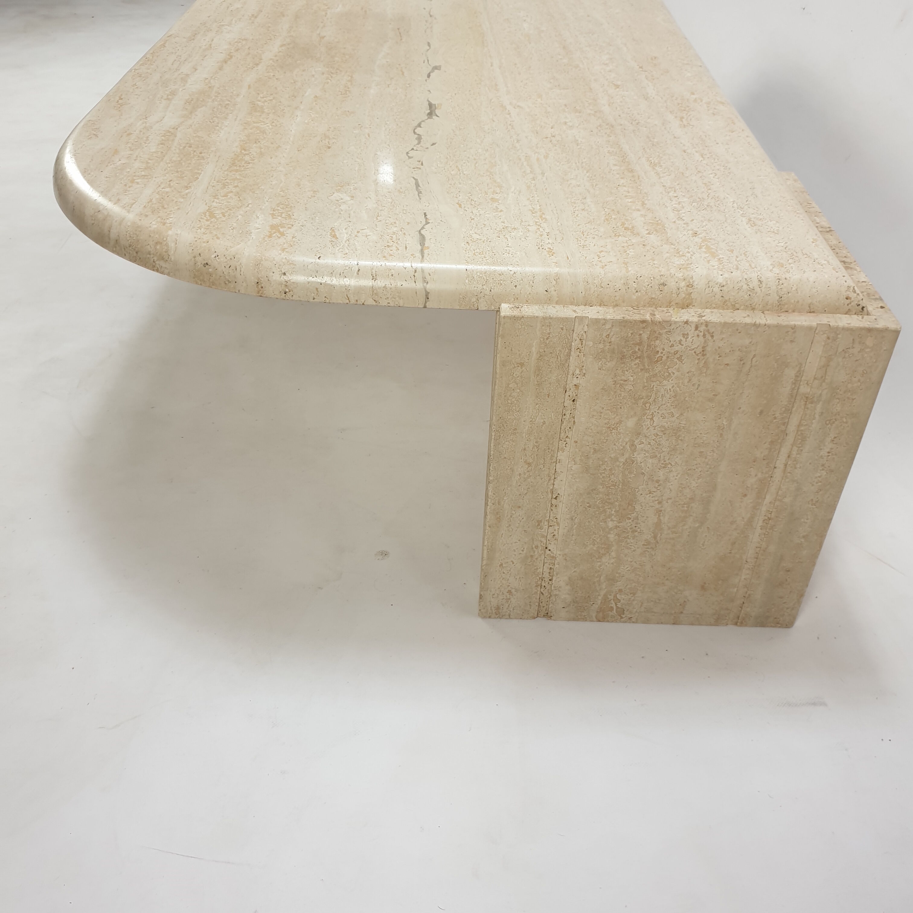Italian travertine coffee table, 1980s