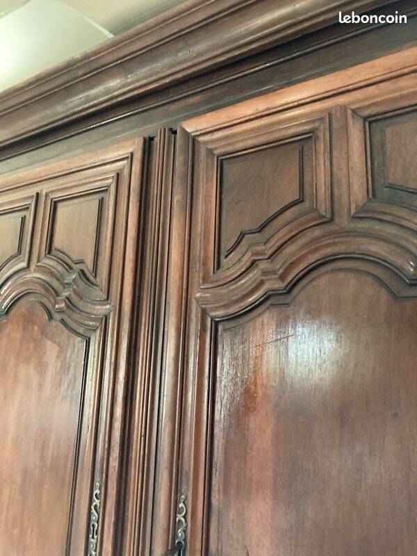 18th-century solid walnut wardrobe