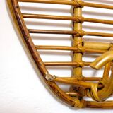 Rattan coat rack with 4 hooks, Italy, 1960s.