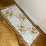 Table carrelage et chêne vintage