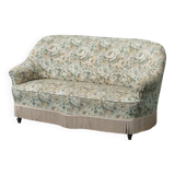 Banquette 2 places en tissu fleuri, années 1950