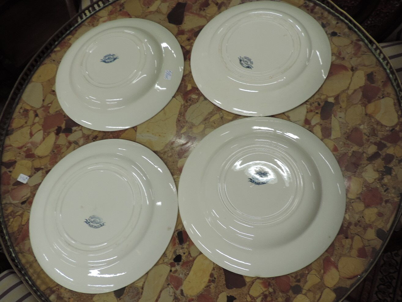 Set of four plates, Gien, fin XIxème