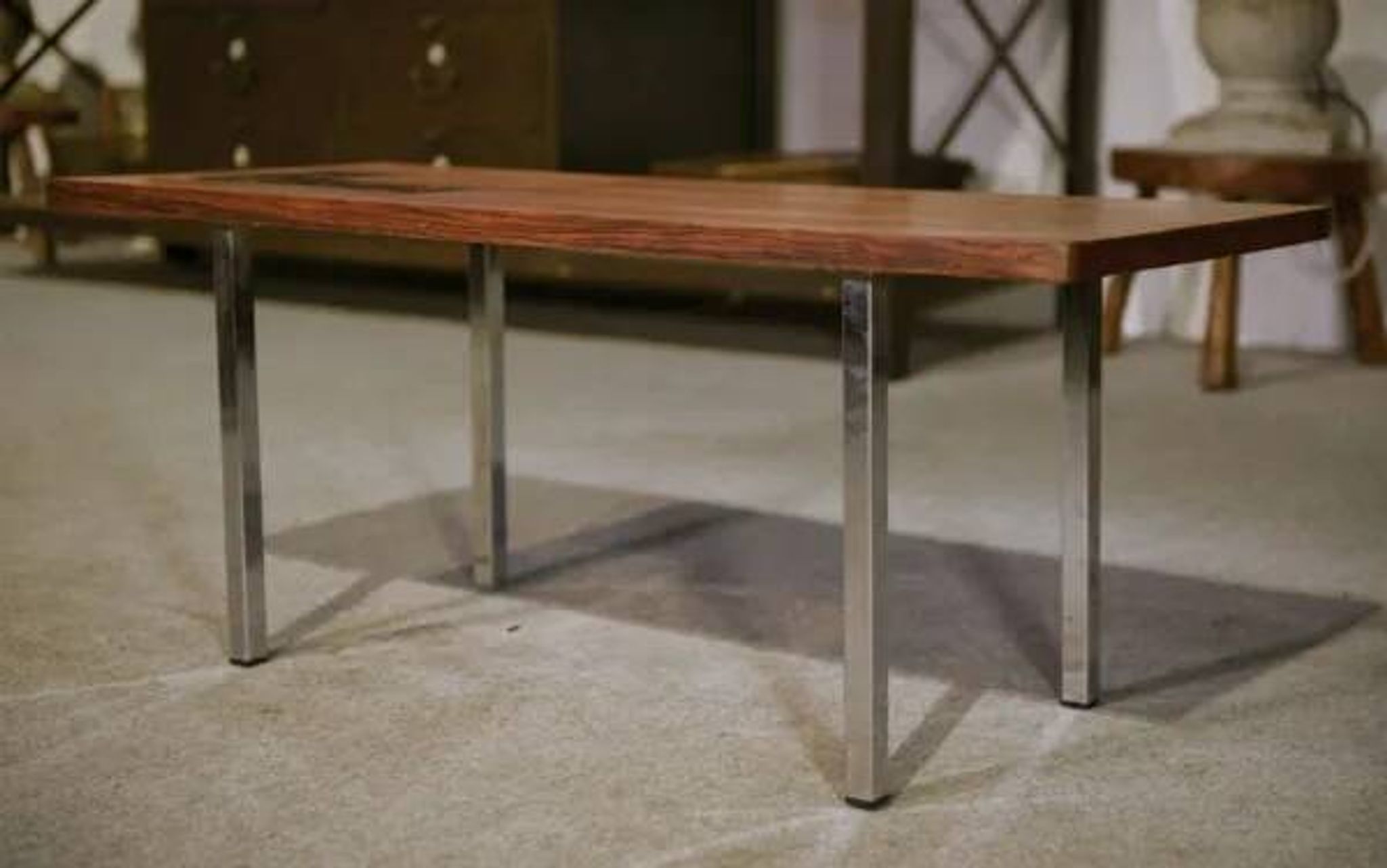 Table basse design en palissandre et céramique 1960’s
