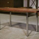 1960s designer coffee table in rosewood and ceramic