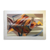 Tableau abstraction géométrique signé Fischer